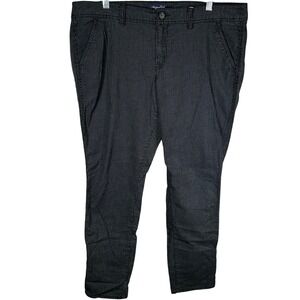 American Eagle Outfitters Womens 18 Regular Pinstripe Stretch Chino Pants Black